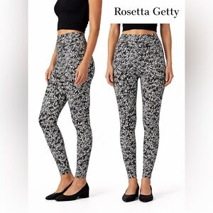 Rosetta Getty Floral Stretch Pants Size L High Rise Pull On Designer Slim Leg